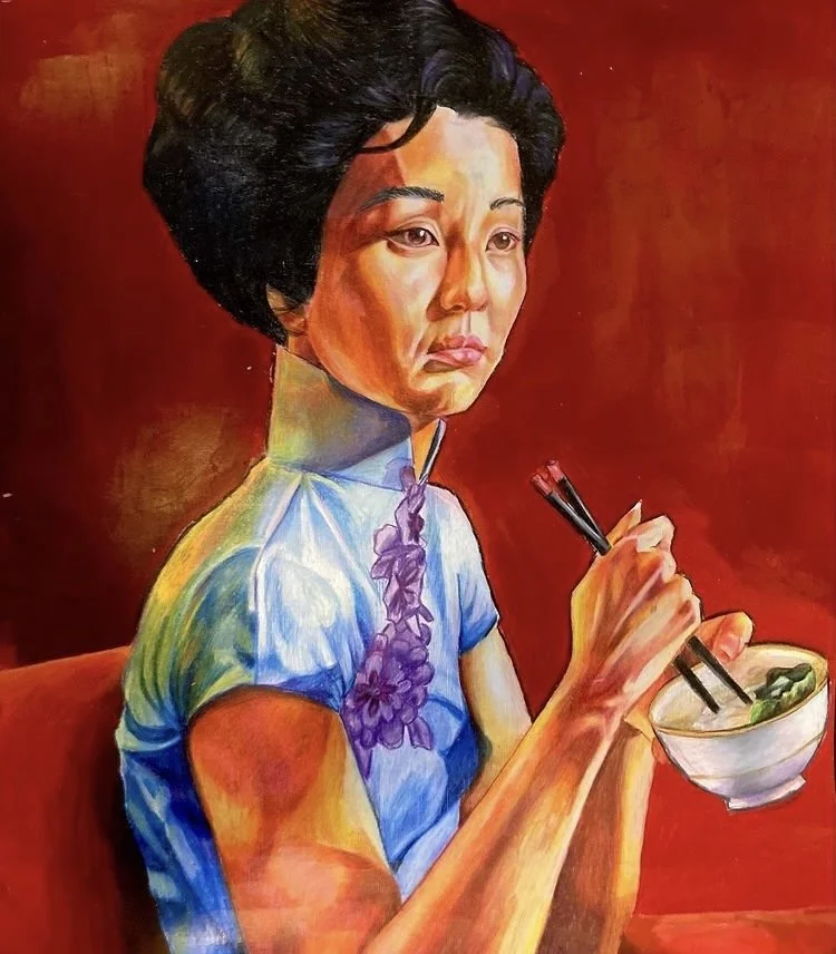In the mood For Love,
Colour pencil on paper 
64cm x 59 cm, 2023