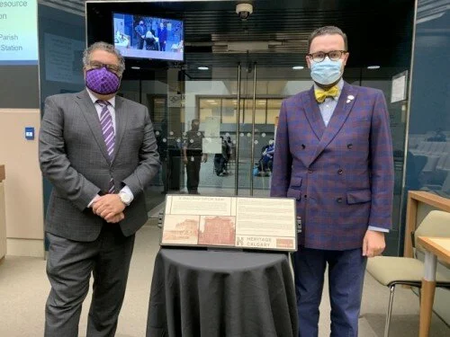 Mayor Naheed Nenshi and Josh Traptow, Executive Director of Heritage Calgary.