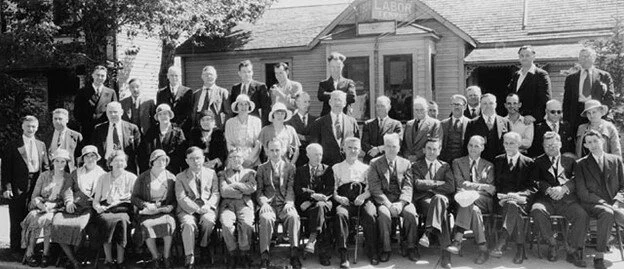 Founding meeting of the Cooperative Commonwealth Federation (C.C.F.) Party. Edith Patterson is not identified. https://www.bac-lac.gc.ca/eng/CollectionSearch/Pages/record.aspx?app=FonAndCol&amp;IdNumber=3193168
