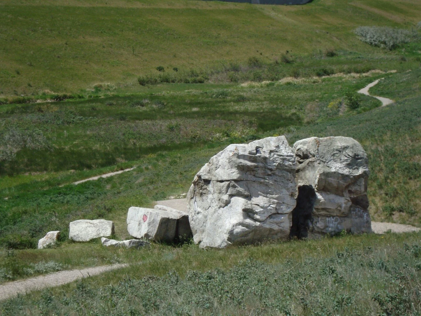 The Split Rock at Confluence Park, Calgary. Photo: C.W. Gross.