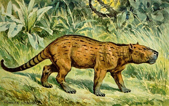 Palaeo-artist Heinrich Harder’s reconstruction of a pantodont, circa 1920.