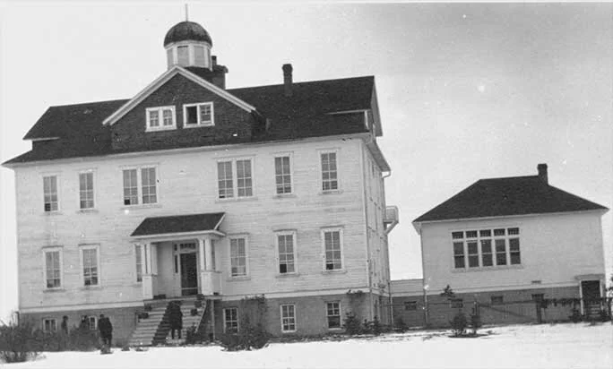 St. Barnabas Residential School at Sarcee/ T’suu Tina reserve. Photo from the Anglican Church of Canada.