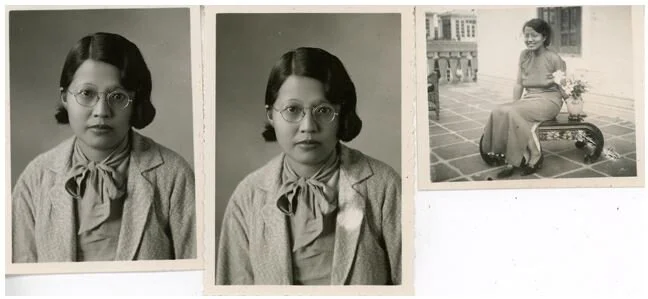 Jessie Ho Lem Yuen, daughter of Mary and George Ho Lem, was the first Chinese Canadian girl born in Calgary, Alberta. Photo courtesy of Paul DoFoo and the Chinese United Church of Calgary via the Chinese Canadian Women Project.