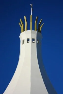 Detail from Our Lady Queen of Peace Roman Catholic Church steeple, 2111 Uxbridge Drive NW, Calgary.
