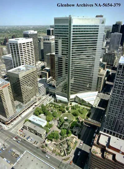 Aerial view of Nova building and surrounding area. Photo from the Glenbow Archives.