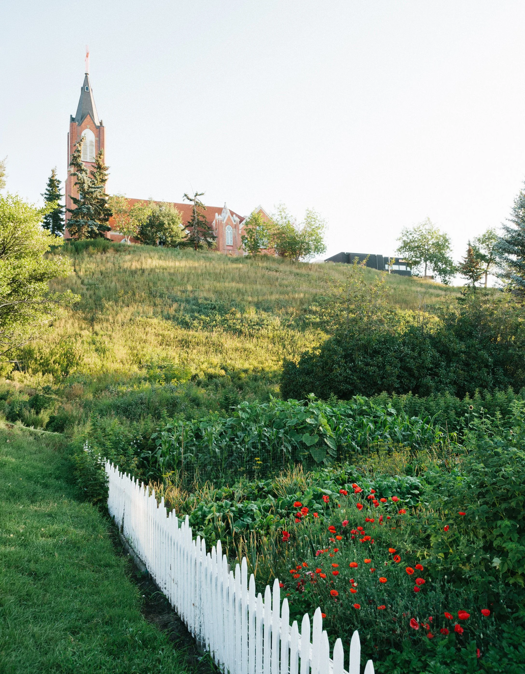 Bridgeland Riverside Vacant Lot Garden with Knox Baptist Church in the background