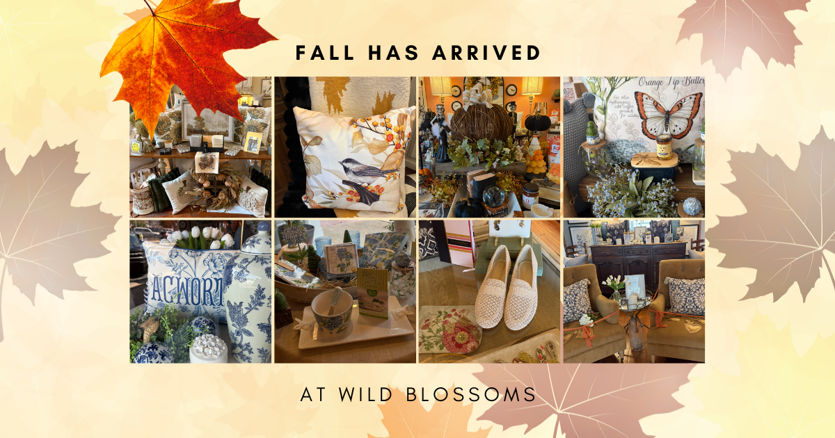 Jewelry, accessories, apparel, home accents and gift items displayed inside Wild Blossoms in Acworth, GA.