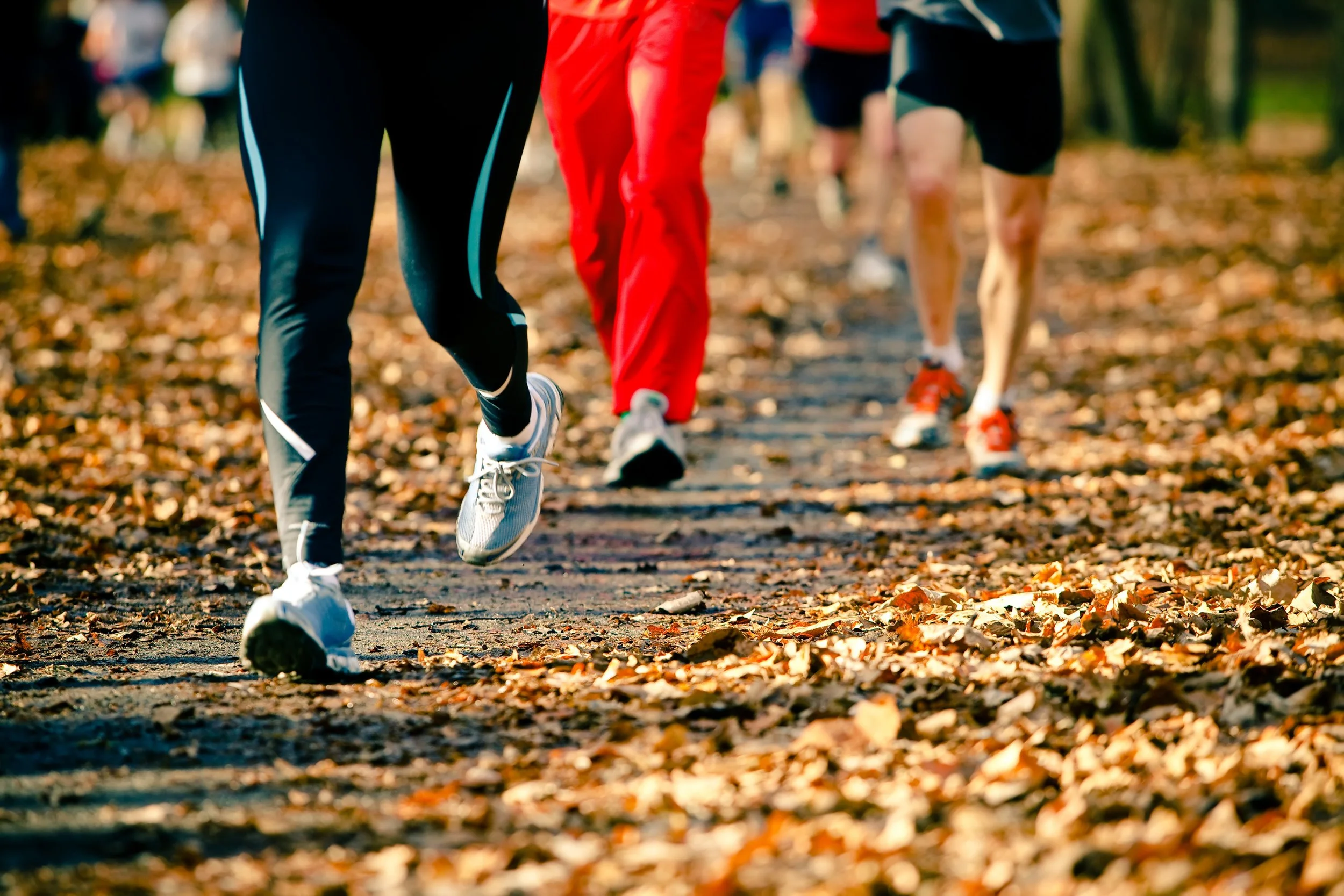 Runners participate in a November Turkey Chase event in Acworth, GA.