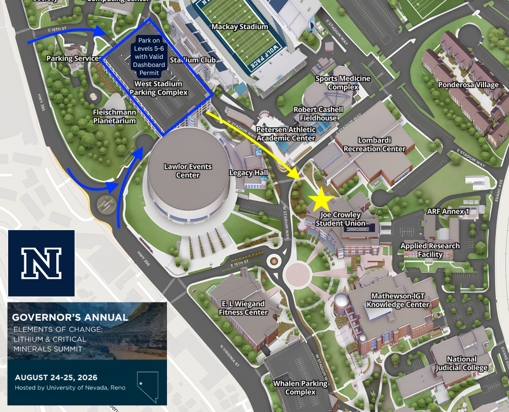 Summit venue map showing event locations in Reno