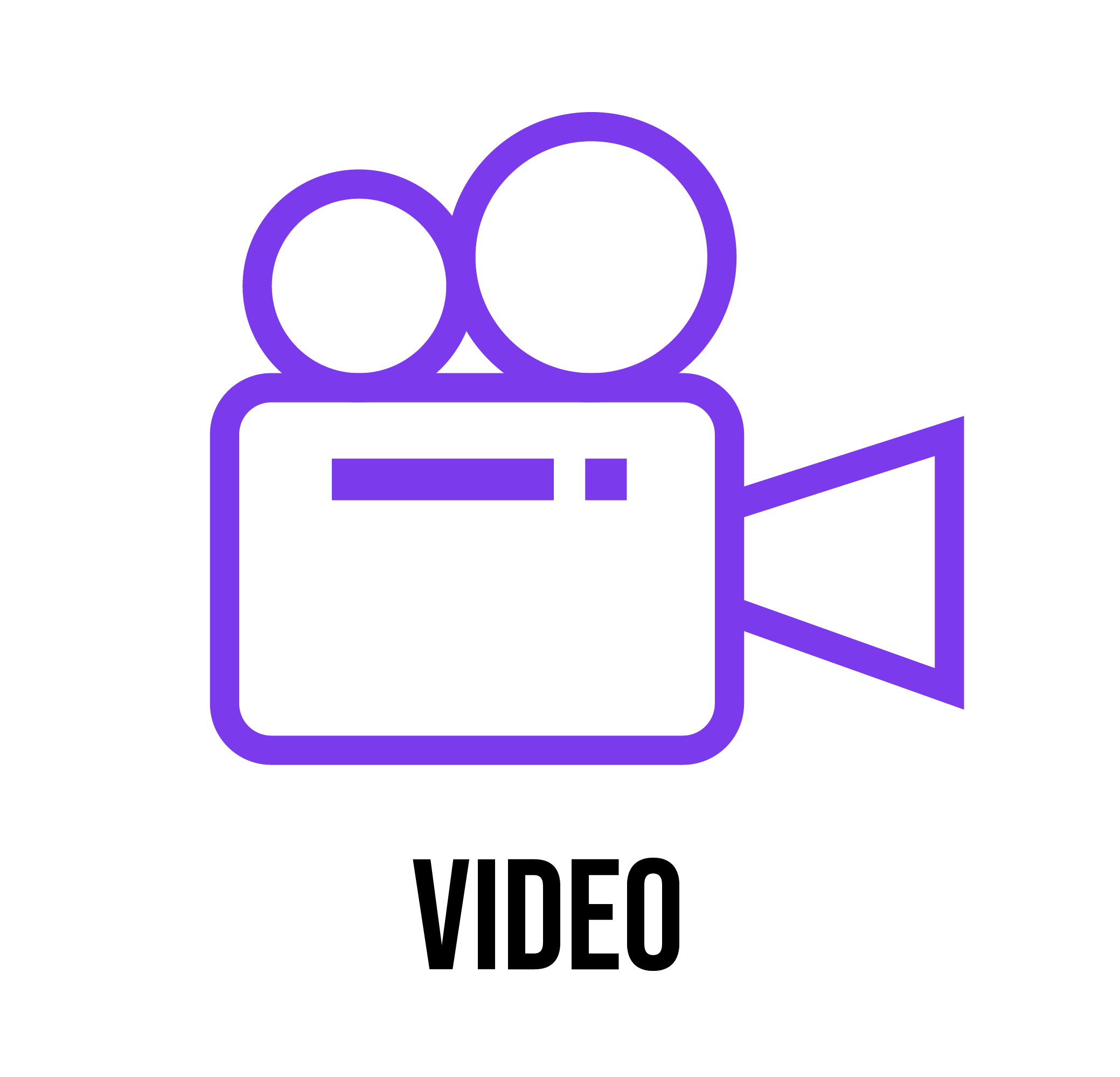 A video camera info-graphic, showing High Octane supports with video creation work