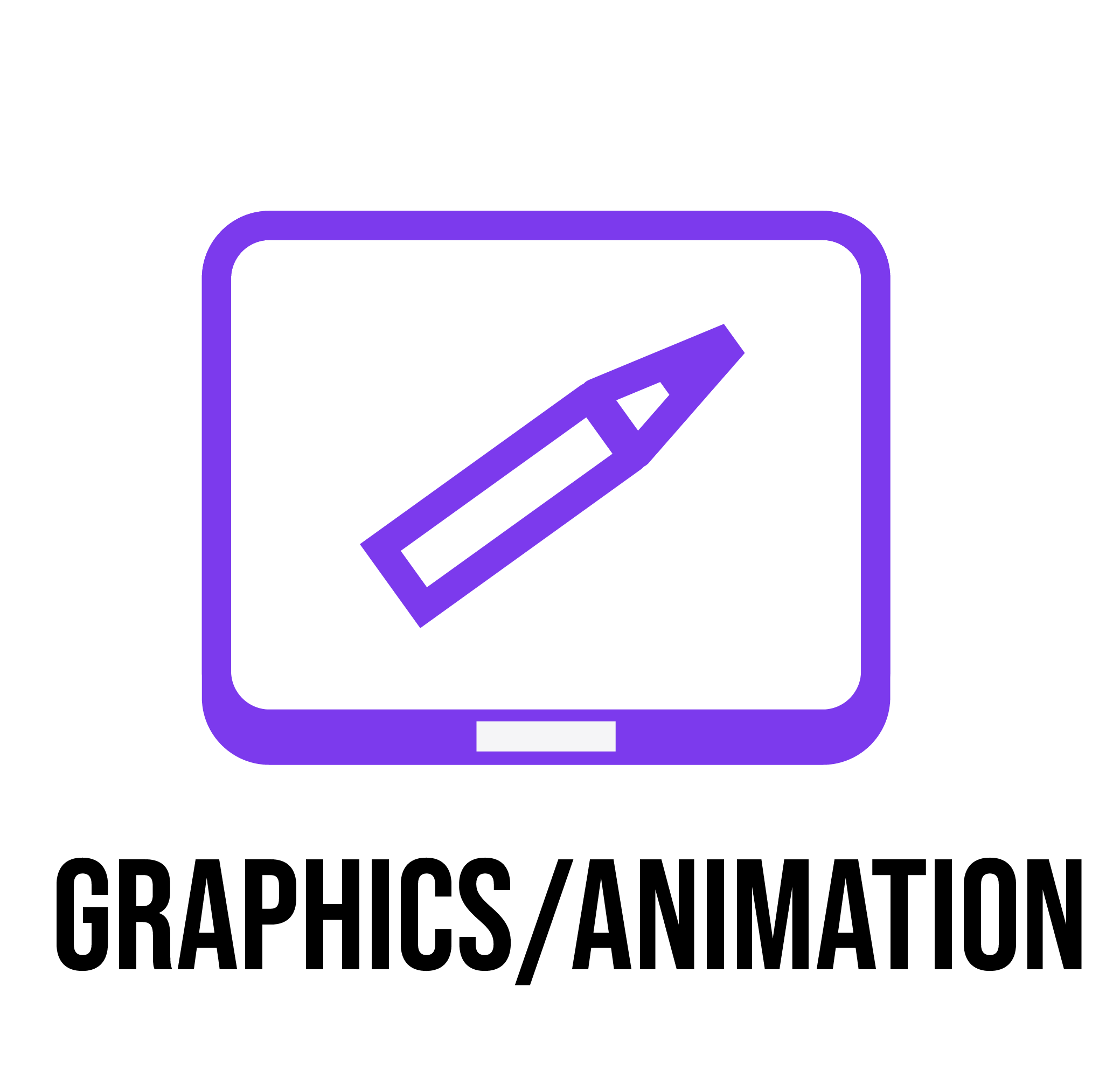 A graphics and animation info-graphic, showing High Octane supports with graphic design