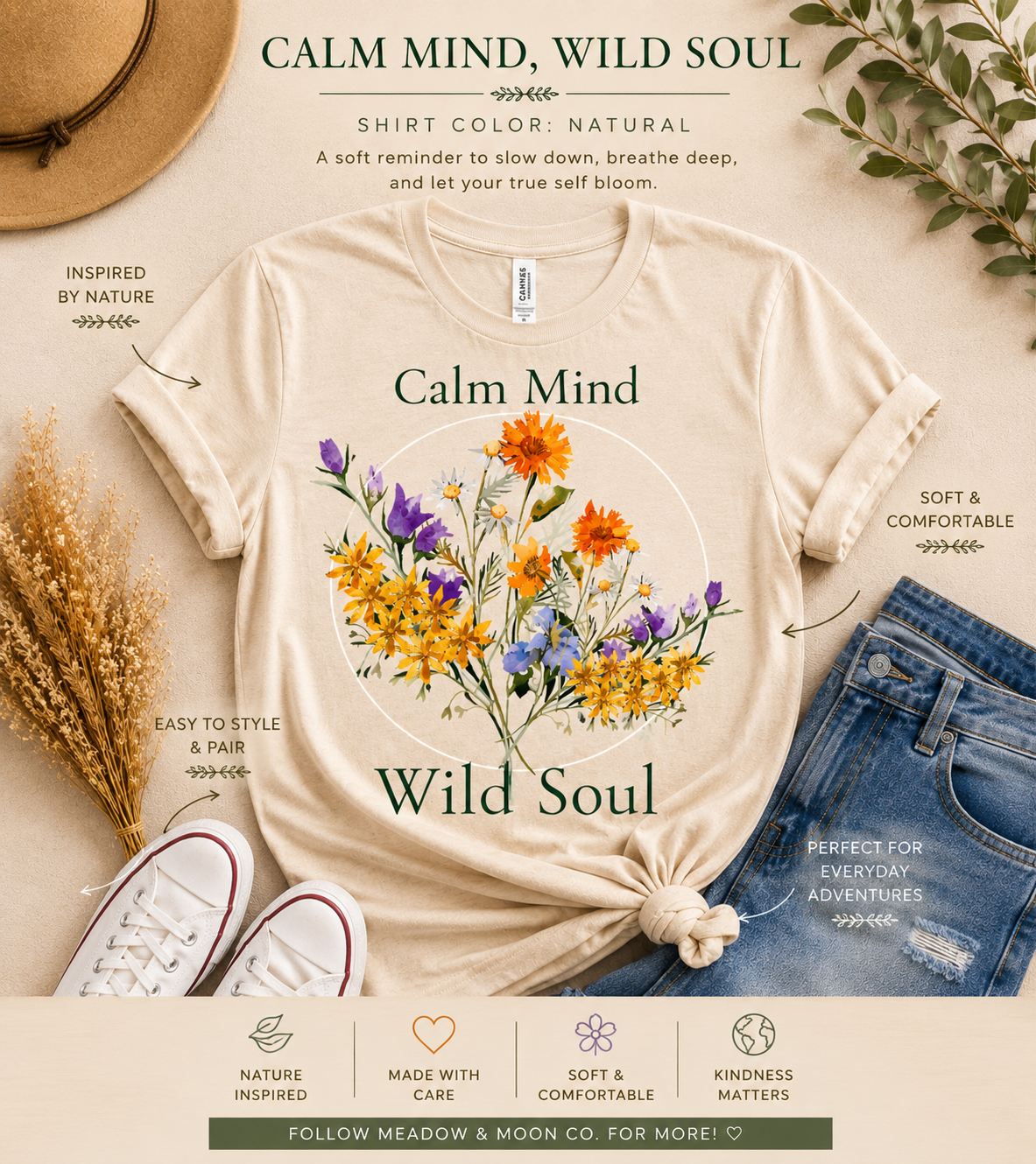 Calm Mind, Wild Soul Tee