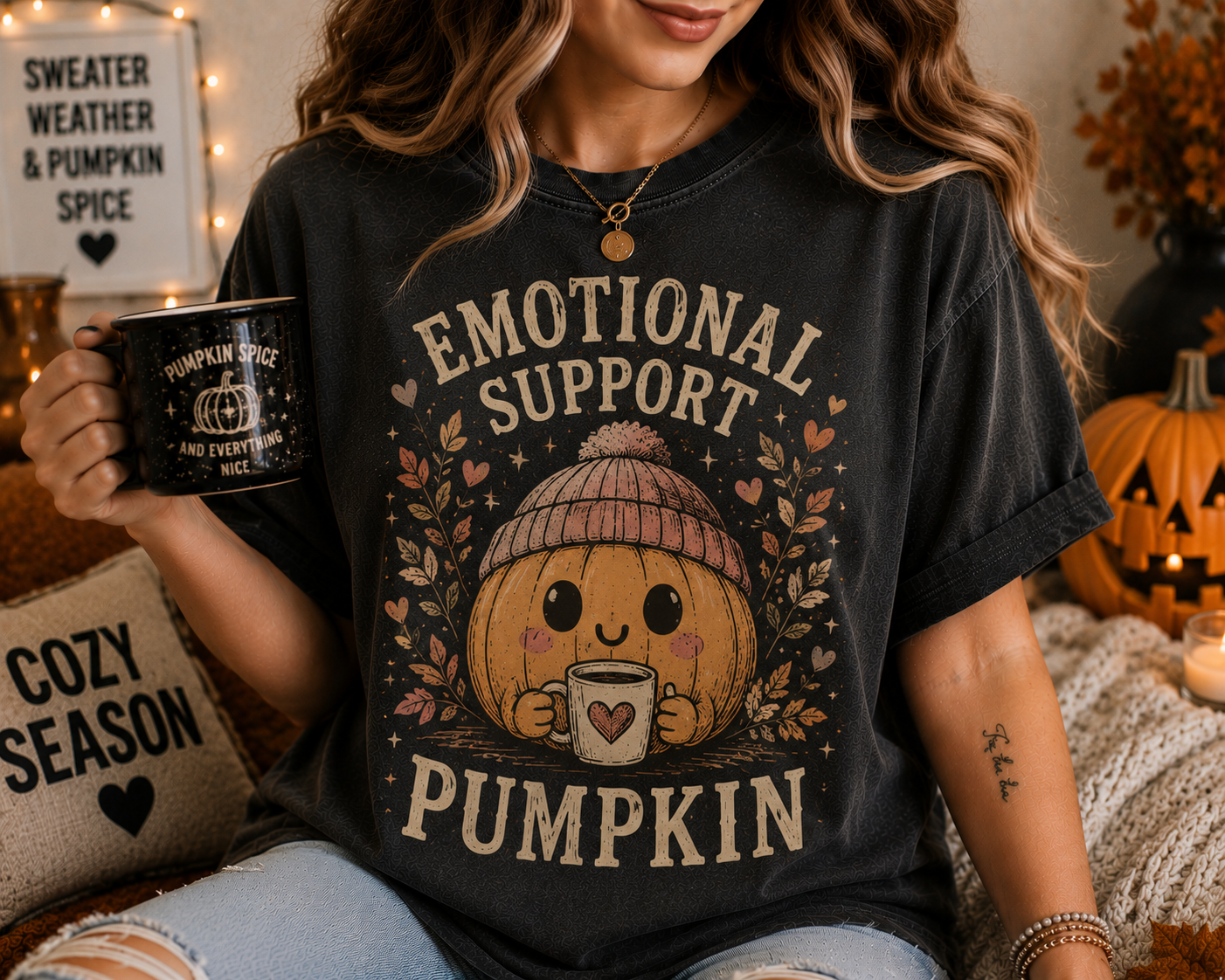 Emotional Support Pumpkin Tee 🎃