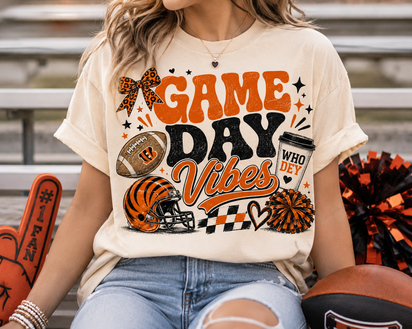 Game Day Vibes Tee 🏈🧡🖤
