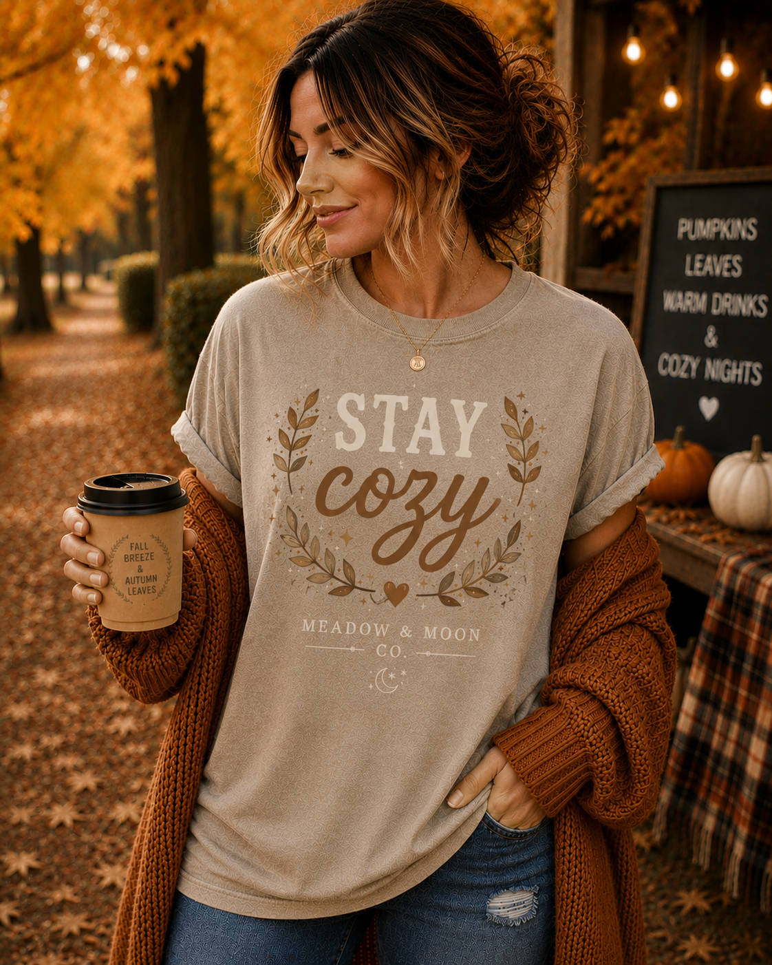 Stay Cozy Kakhi Tee.png