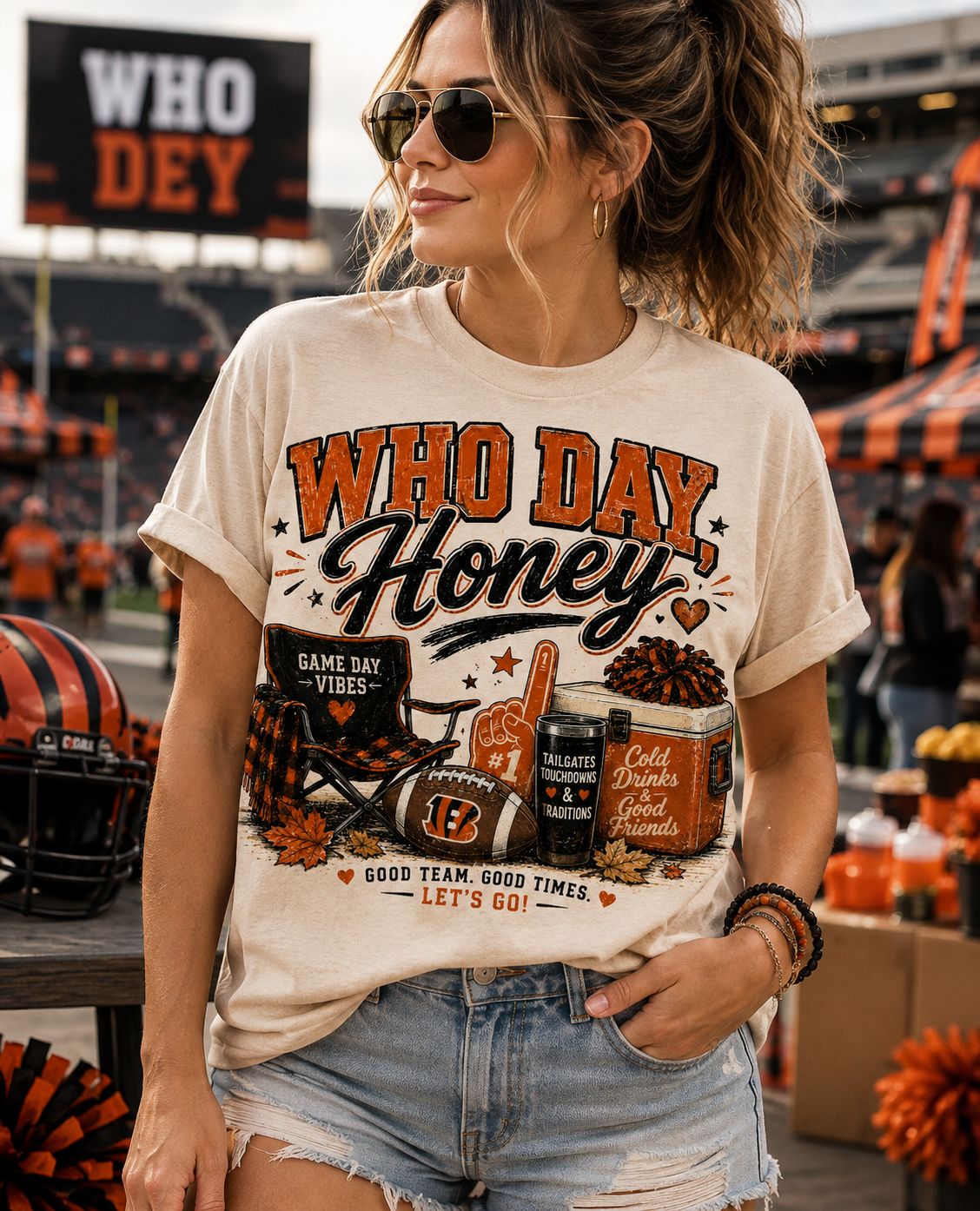 Who Dey, Honey Tee 🧡🏈