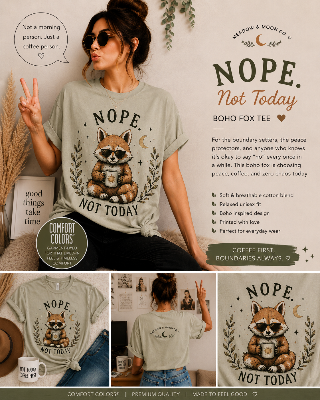 Nope. Not Today. 🦊☕