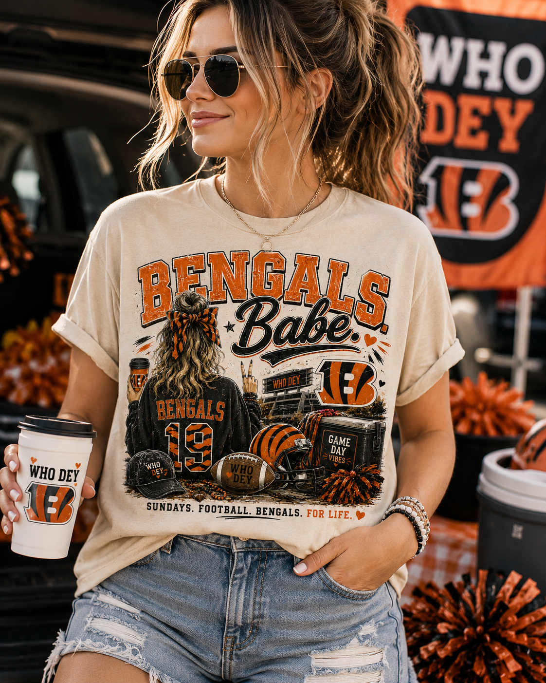Bengals Babe Tee 🏈🧡🖤