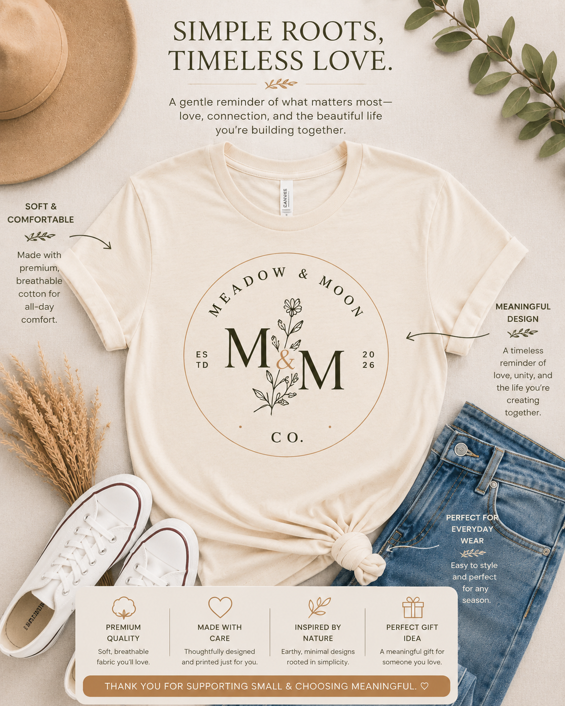 Meadow & Moon Co. Timeless Love T-Shirt