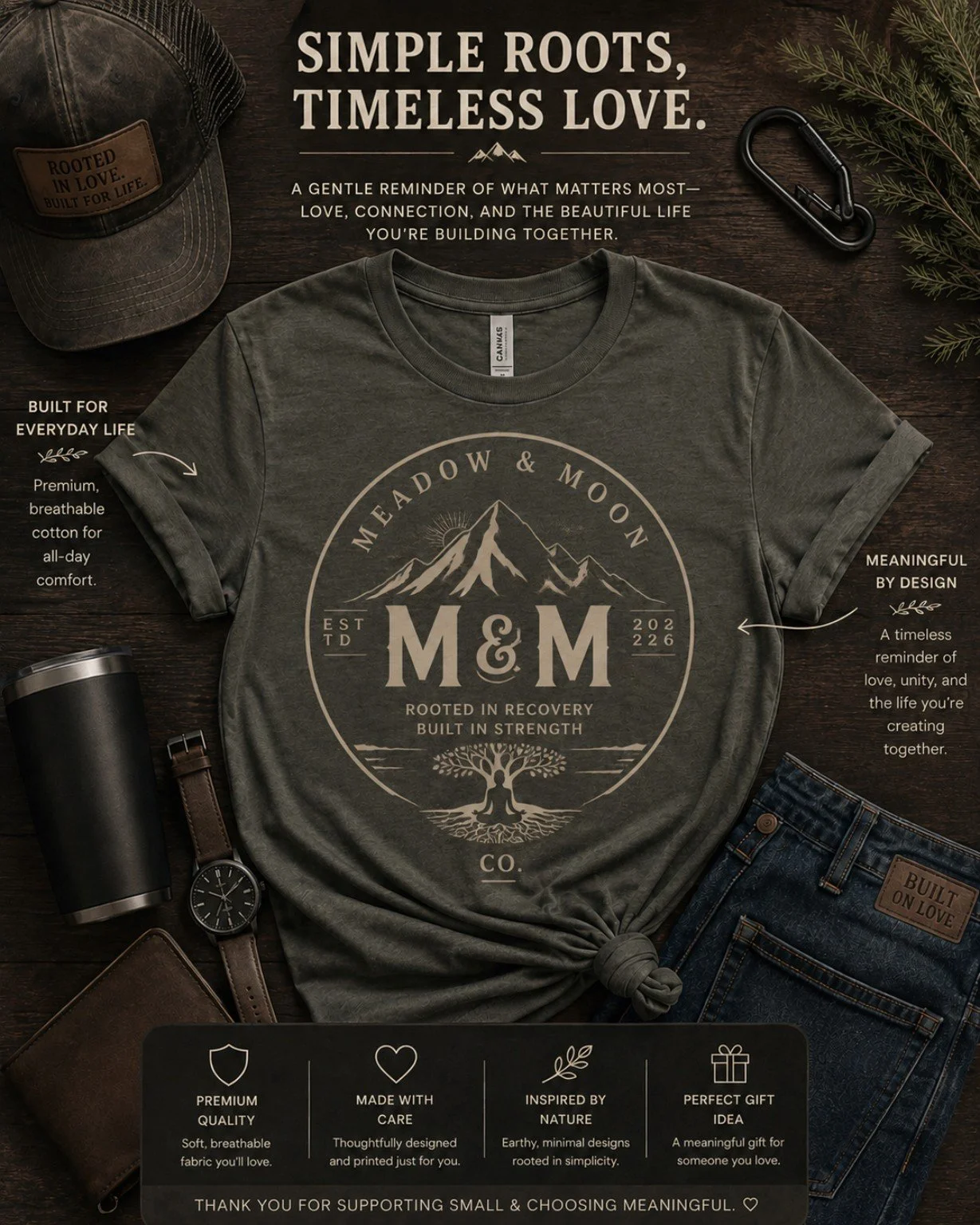 Rooted in Recovery, Built in Strength Tee