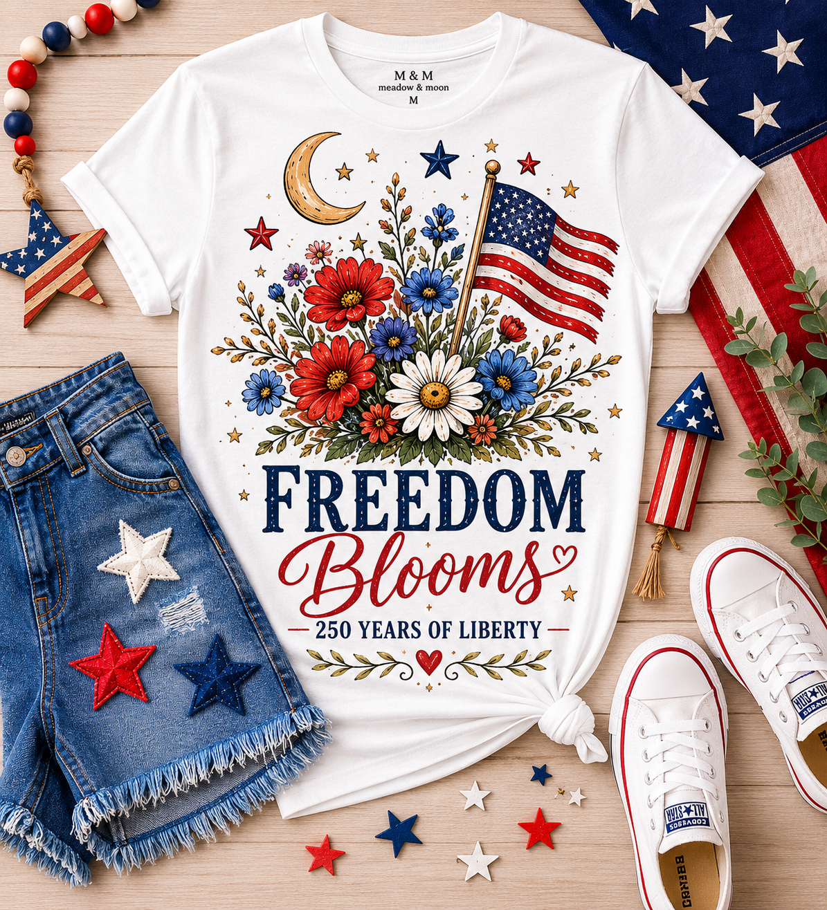 Freedom Blooms – 250 Years of Liberty Tee