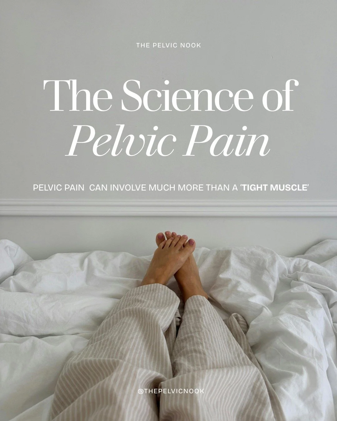 Pain is REAL. And there is SCIENCE behind it. 

At The Pelvic Nook, we look beyond the symptoms to understand the whole picture.

It can involve calming the nervous system, improving mobility, retraining muscles, addressing breathing and pressure man