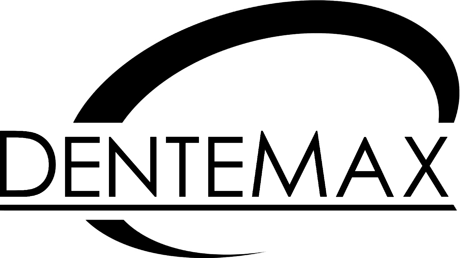 The dentemax logo features a stylized arrow design above the name 'DENITMAX' in uppercase, with a modern, minimalist black-and-white color scheme.