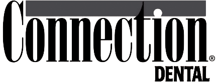 Logo for Connection Dental with the text 'connection' in large font and 'DENTAL' in smaller font below it.