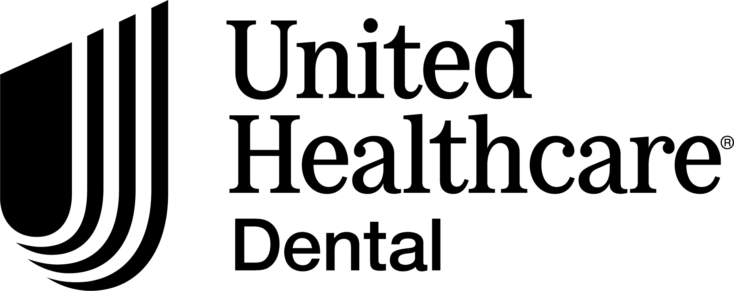 Logo of United Healthcare Dental with stylized lines and text.
