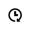 Icon einer Uhr als Symbol für schnelle Reaktionszeiten