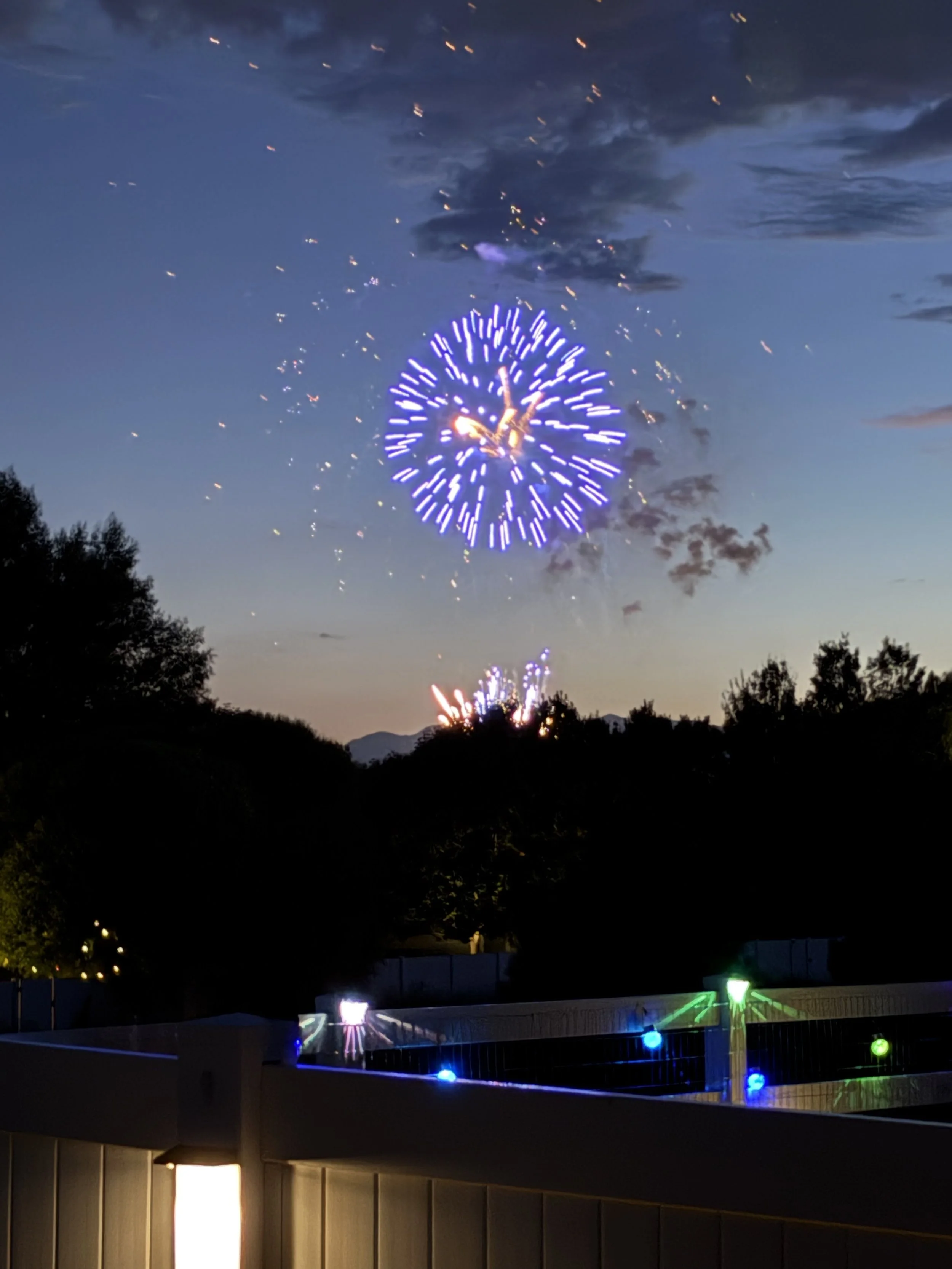 View of the fireworks from the backyard!