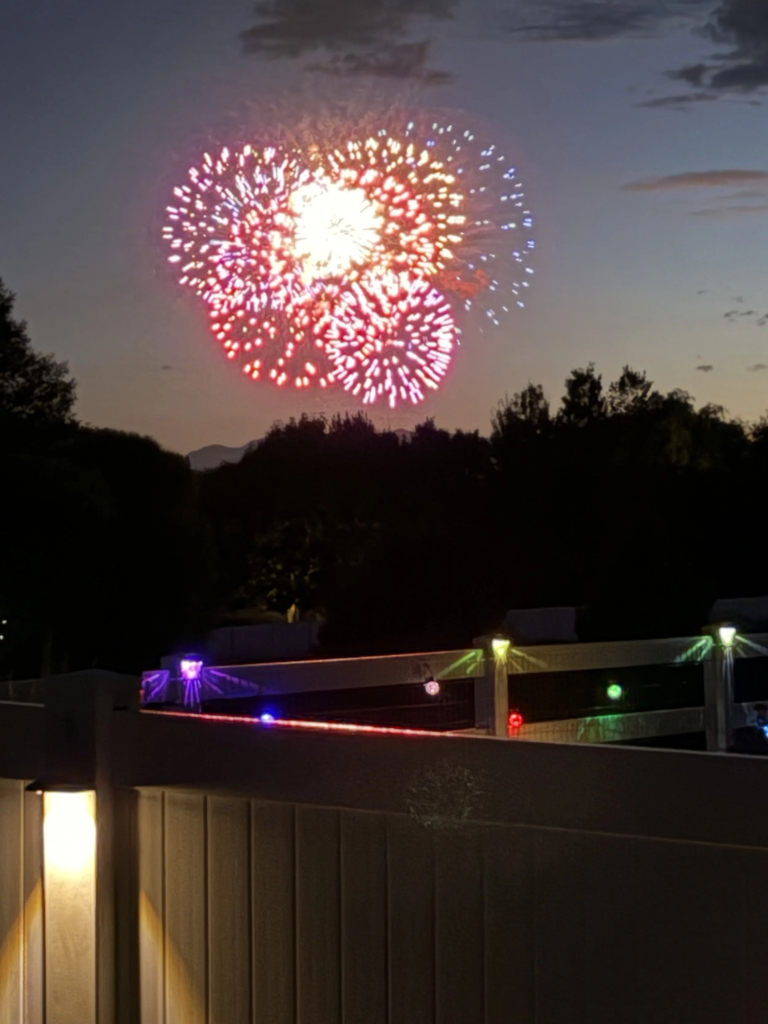 View of the fireworks from the backyard!