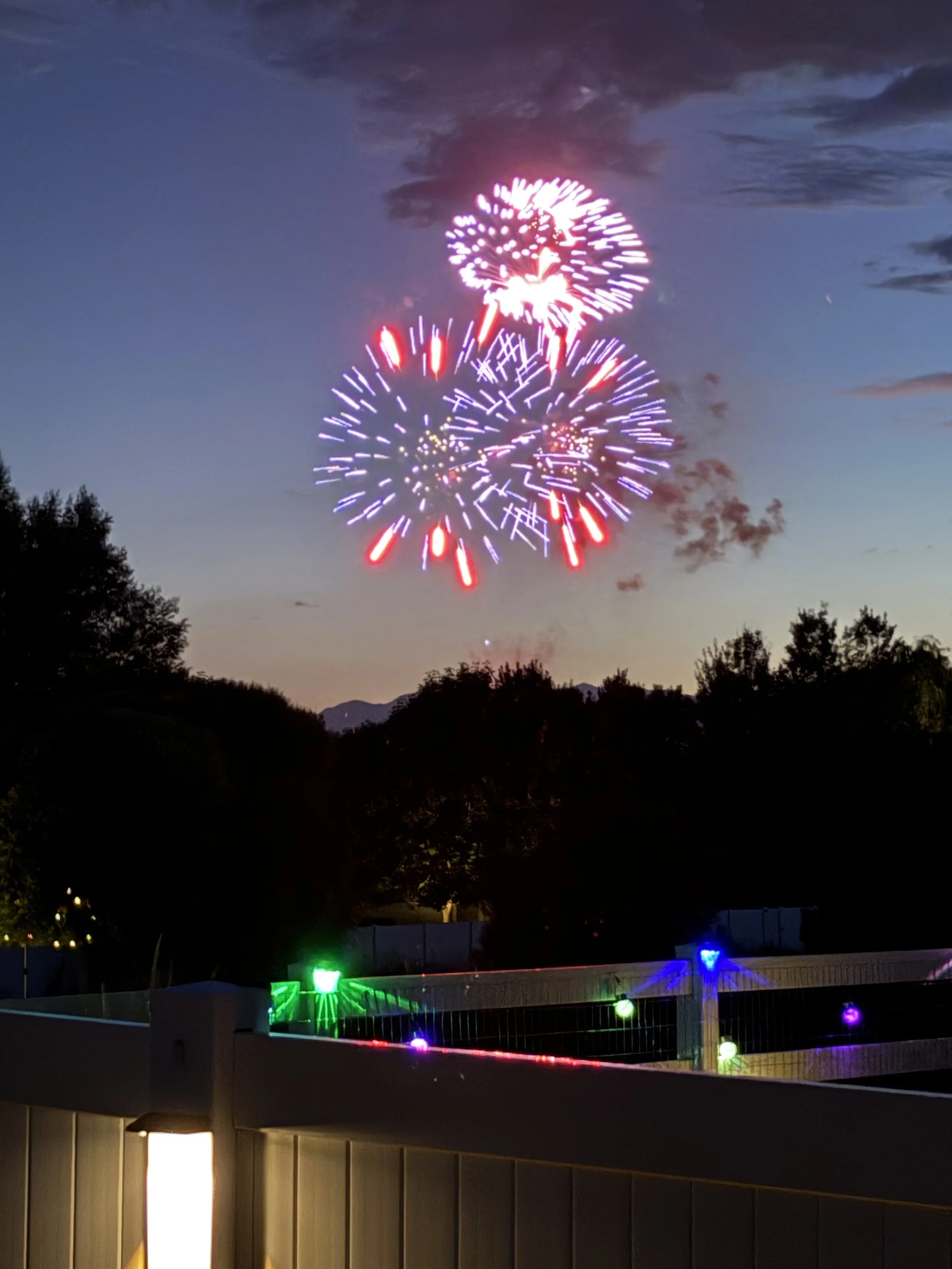 View of the fireworks from the backyard!