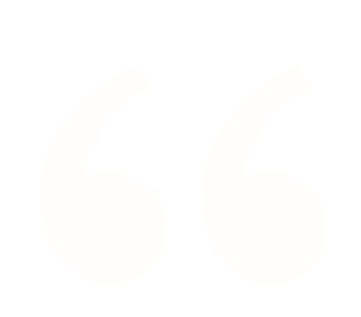 A large white quotation mark on a black background.