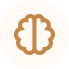 Icon of a brain inside a light brown circle