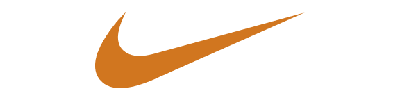 Brown Nike swoosh logo on a white background.