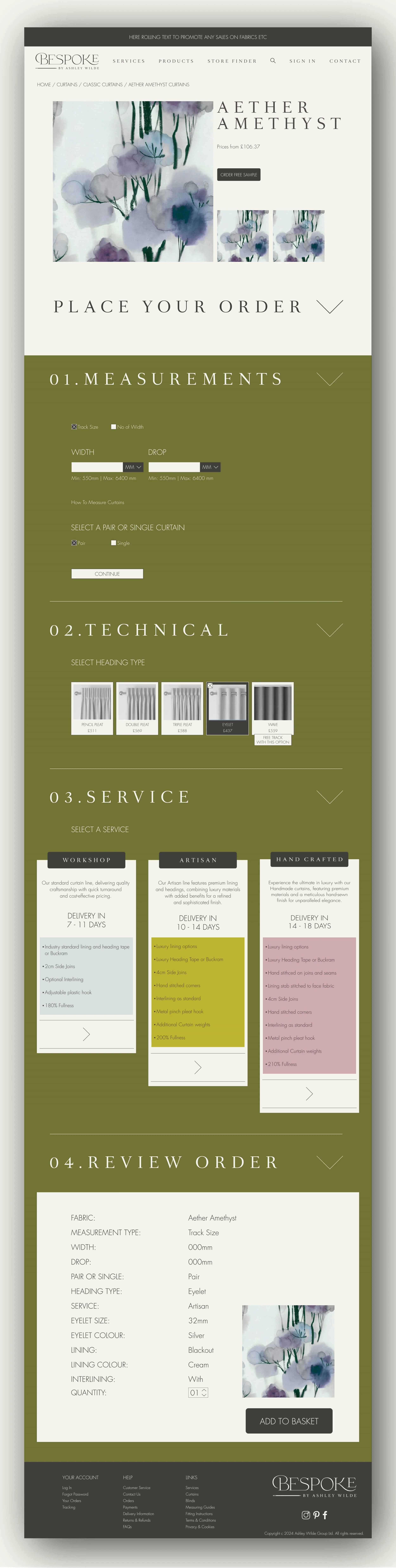 UI Mockup Order Process Page