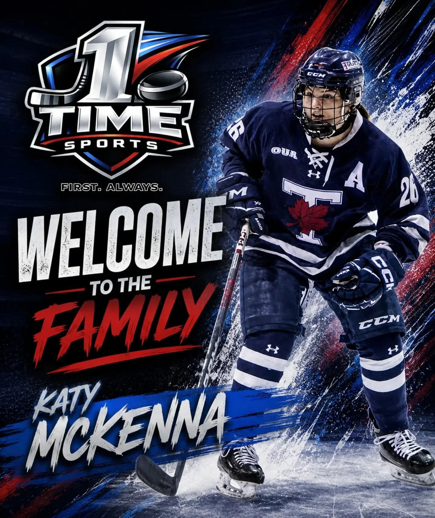 Excited to Welcome @katymckenna26 to 1 Time Sports.