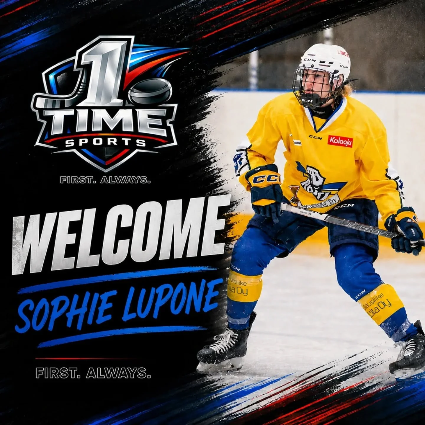 Excited to welcome Sophie Lupone to 1 TIME Sports.