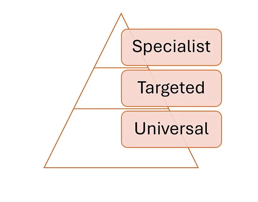 Support pyramid - universal, targeted, specialist