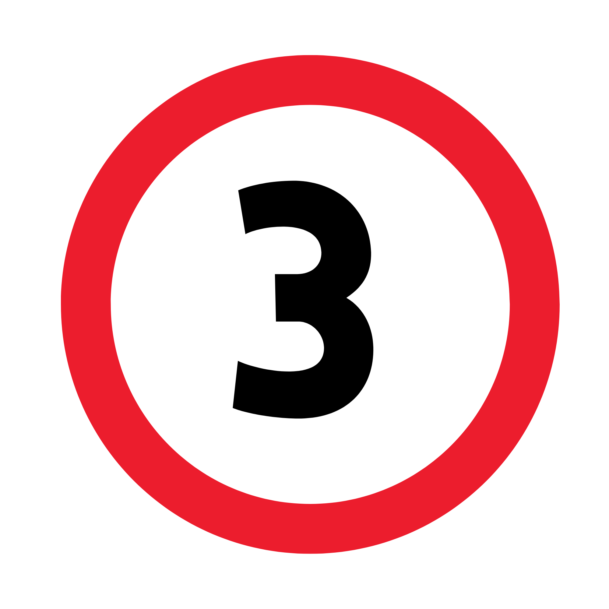 A book cover with a large black number 3 inside a red circle.