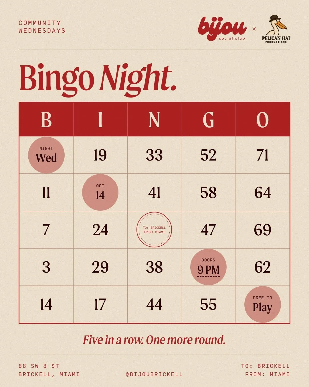 Bingo Night @ Bijou Social CLub