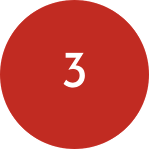 Red circle with the number 3 in white