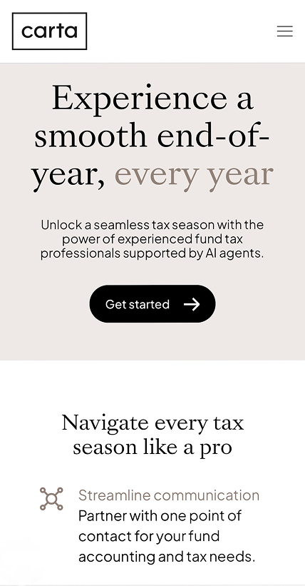 Mobile responsive fintech website redesign