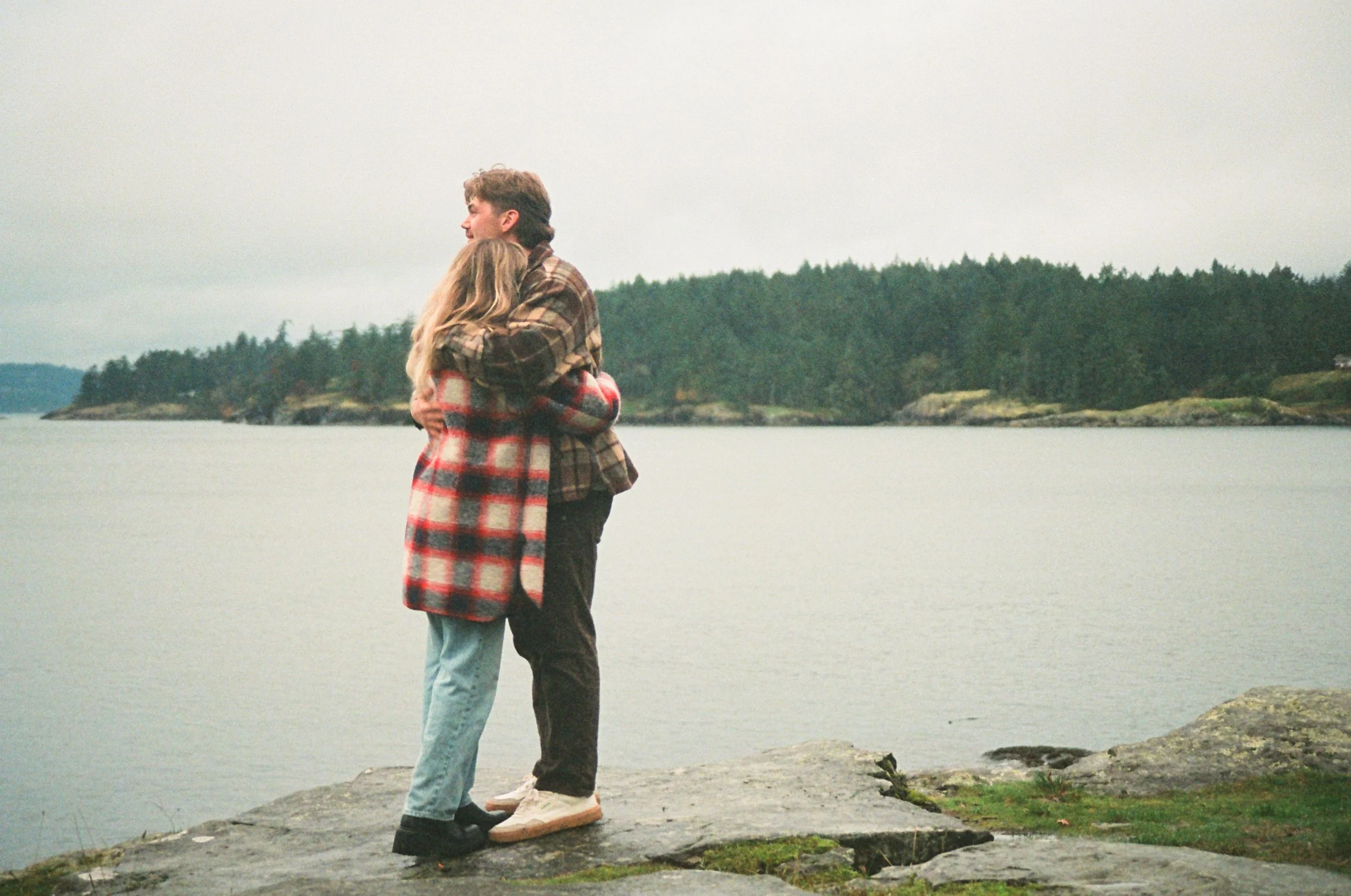 Portra 800 film photo of Salt Spring Island coastline