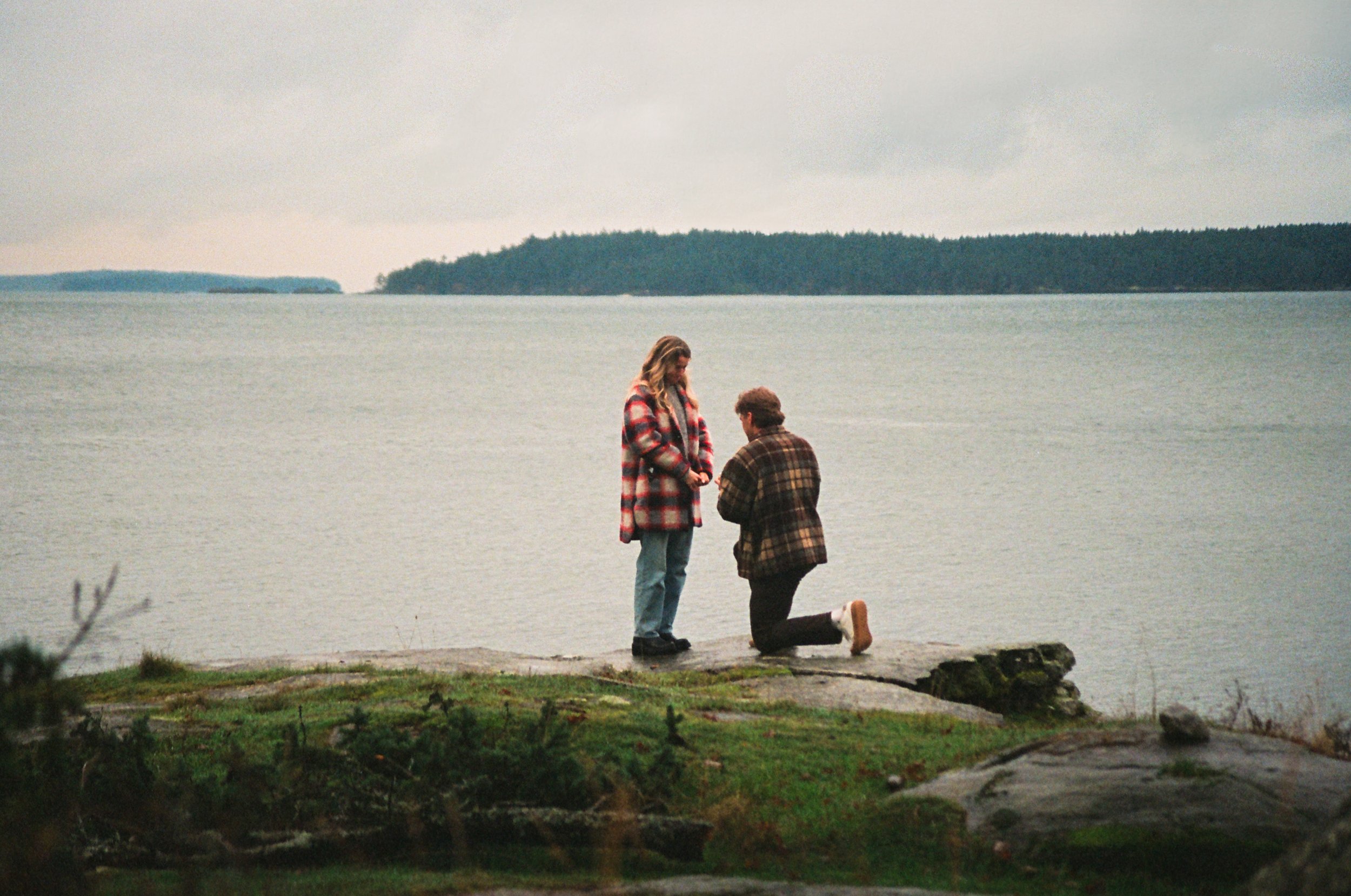 Portra 800 film photo of Salt Spring Island coastline
