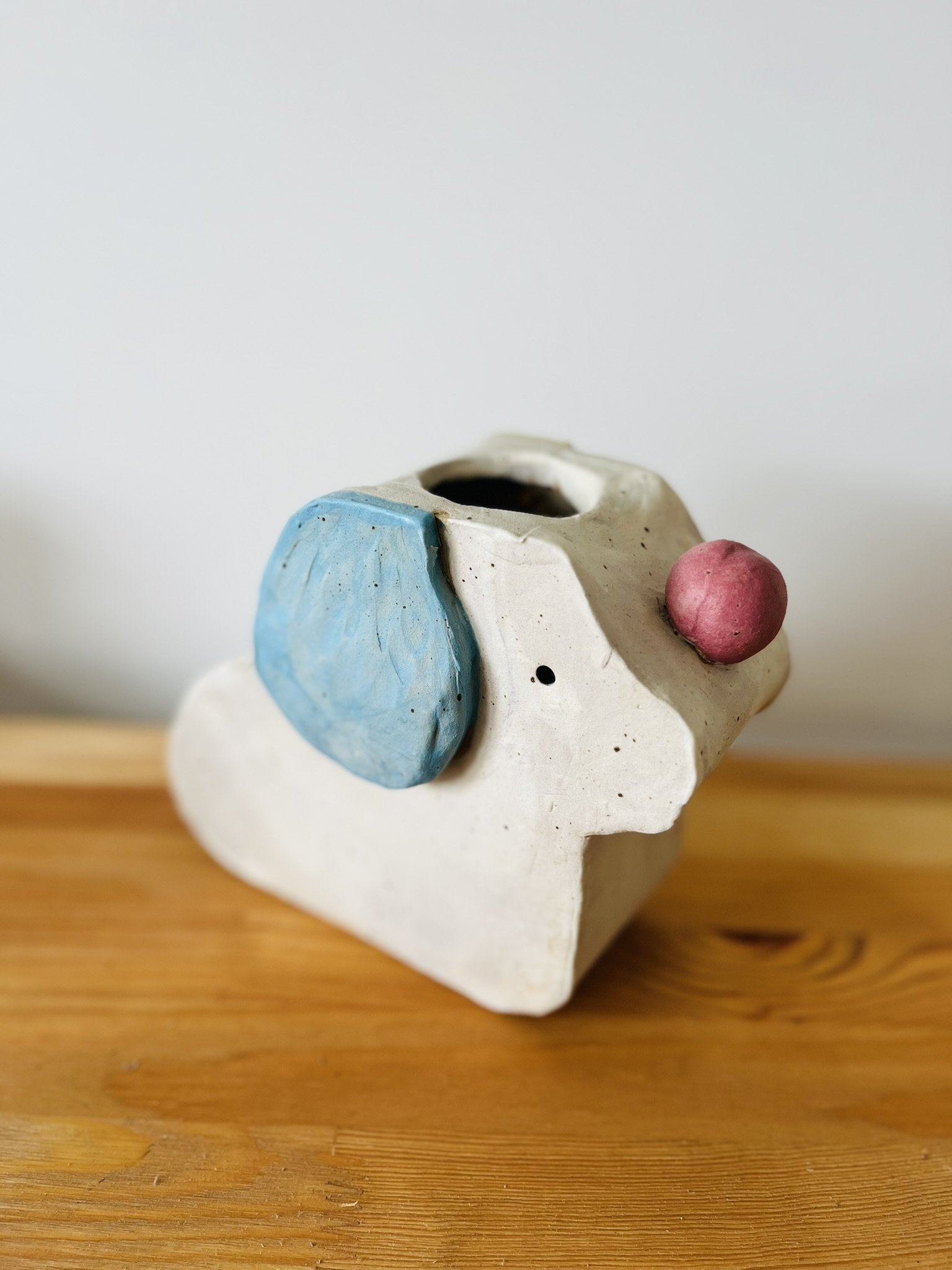 Dog Jug Ceramic Blue
