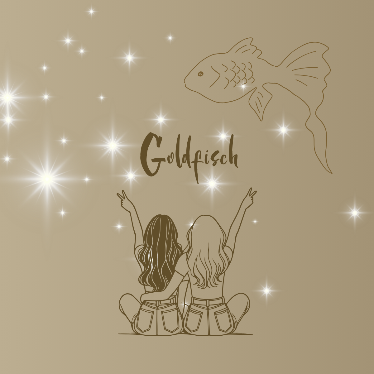 Grafik mit einem Goldfisch Kurzgeschichte von Autorin Merah Yemmet