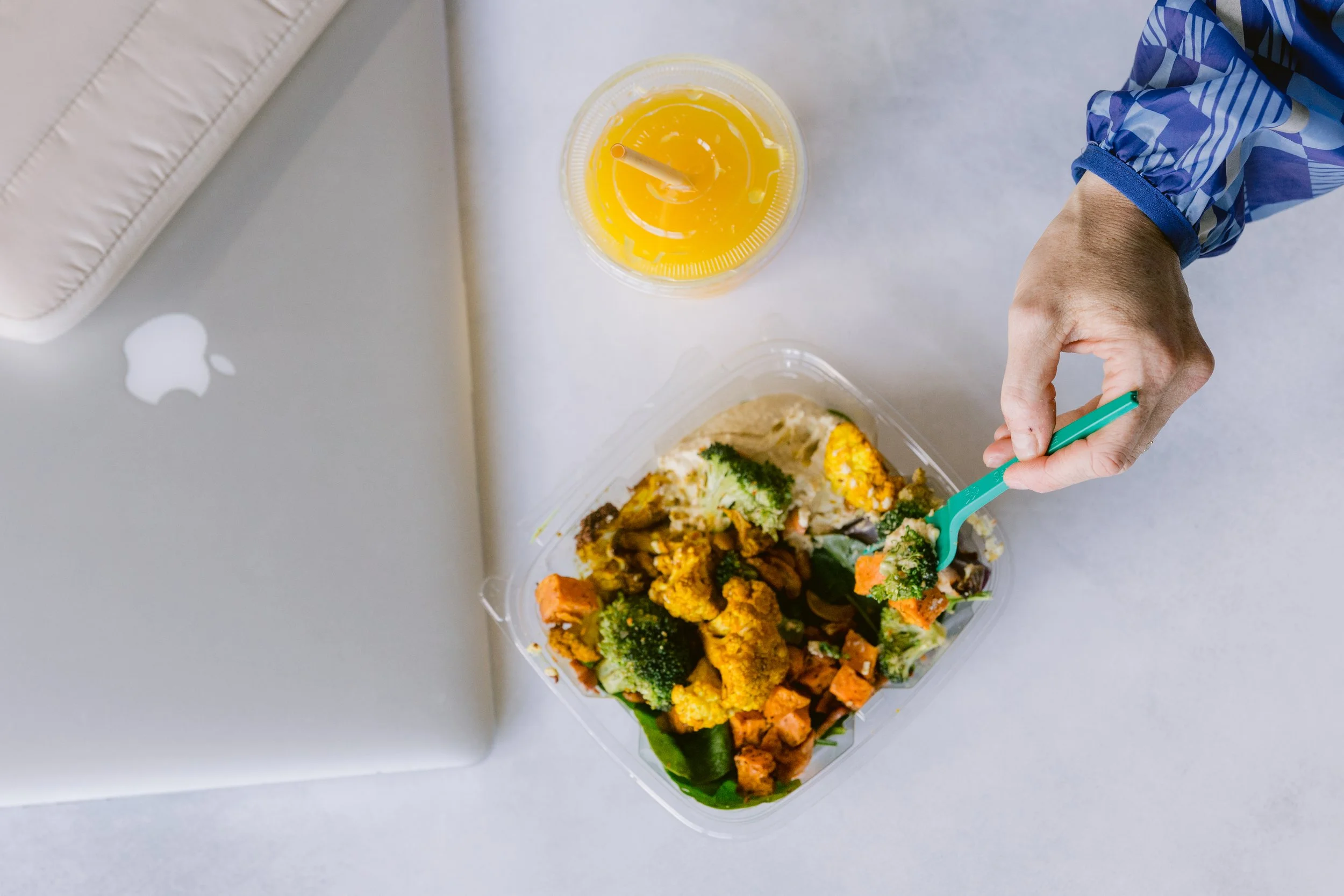 Fresh organic meal prep bowl ready for pickup or delivery, Green Fork & Straw