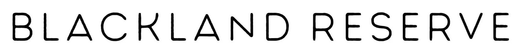 The image displays the words "Blackland Reserve" in black text on a white background.